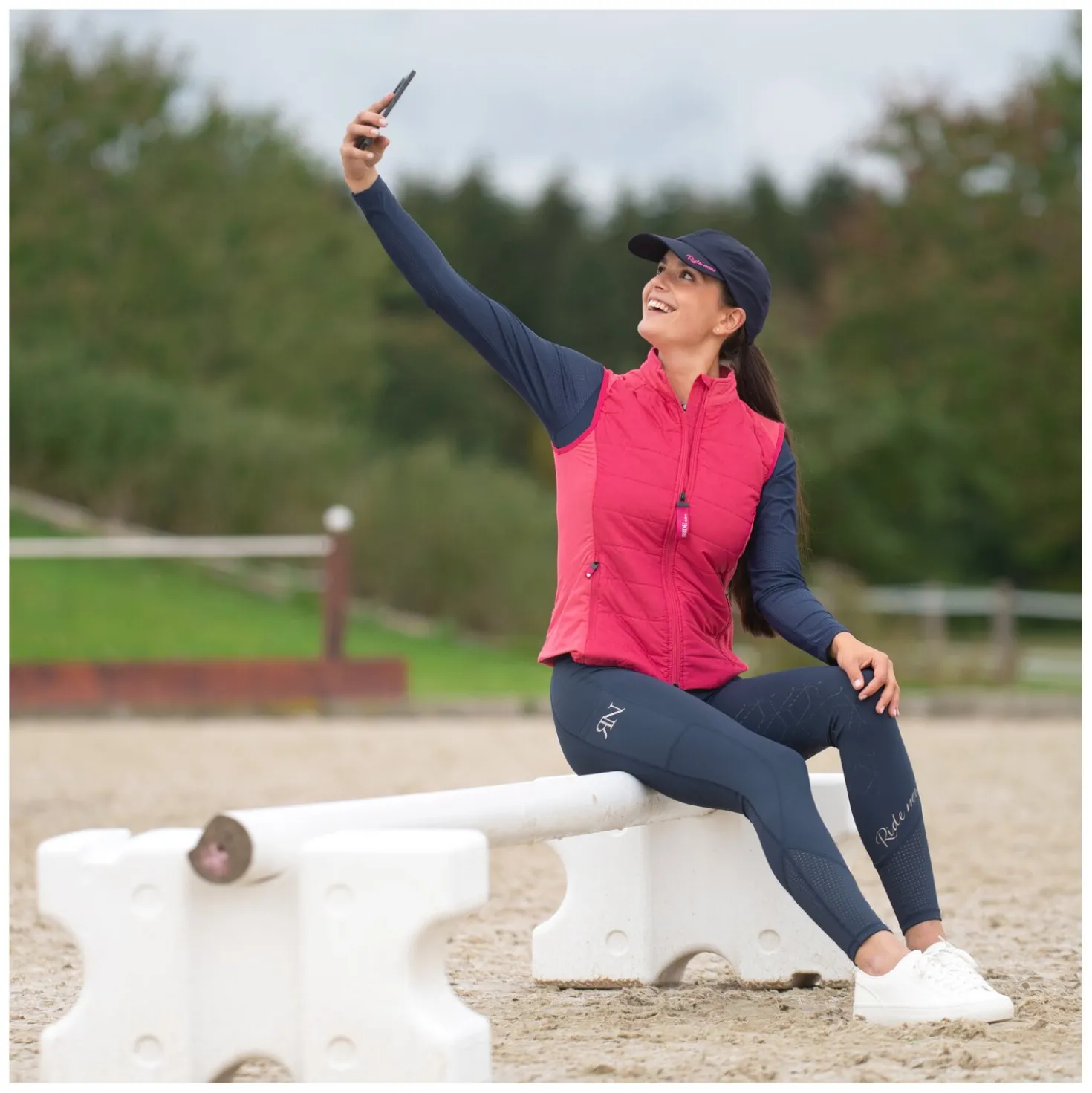 RIDE now Grip-Vollbesatz-Reitleggings mit Mesh