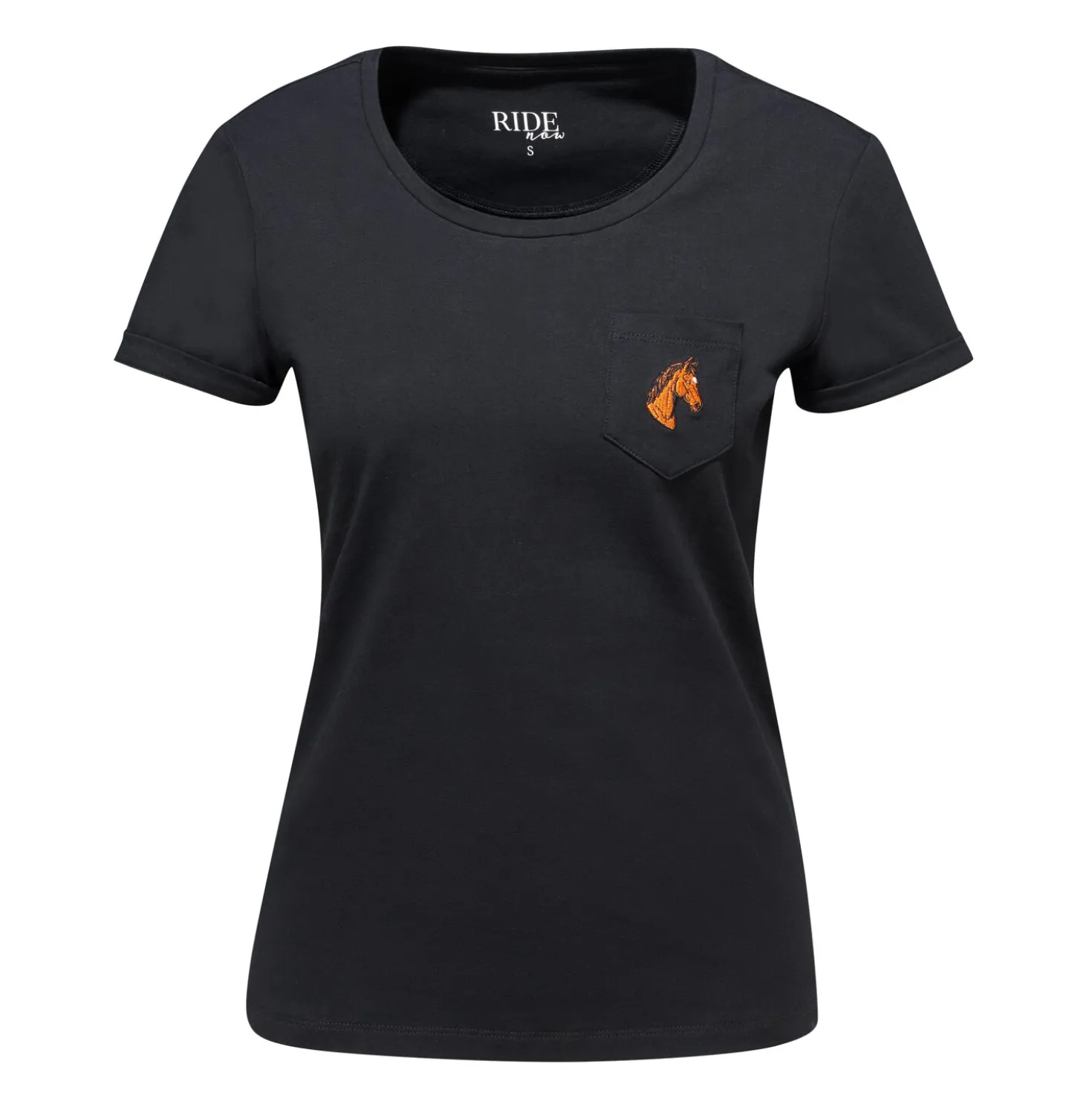 RIDE now T-Shirt mit Pferdekopfstickerei
